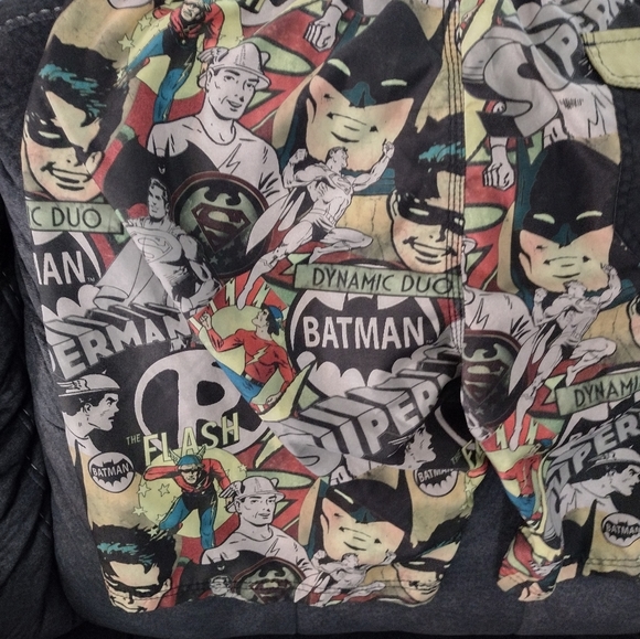 Men's DC Comics Batman Robin Flash Superman Swim Trunks Board Shorts  Sz XL - Picture 8 of 9